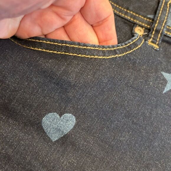 EVISU Women's Star and Heart Jean Shorts - Blue size 16 - Picture 2 of 5